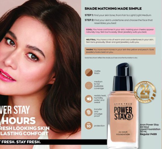 Avon lets you enjoy full-day coverage that stays lightweight and breathable with Avon Power Stay 24HR Liquid Foundation